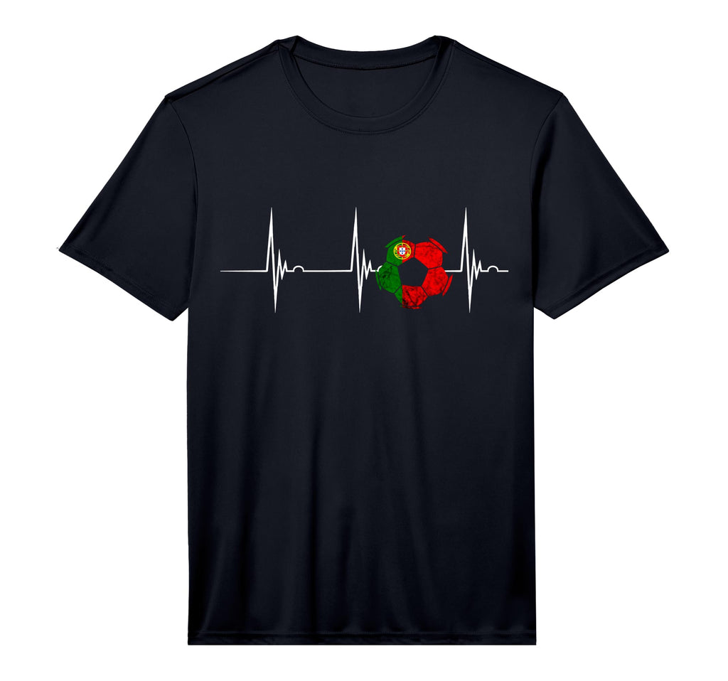 Portugal Soccer Futebol Heartbeat Ekg T-Shirt - Novelty Apparel Unisex