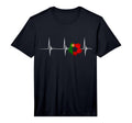 Portugal Soccer Futebol Heartbeat Ekg T-Shirt - Novelty Apparel Unisex