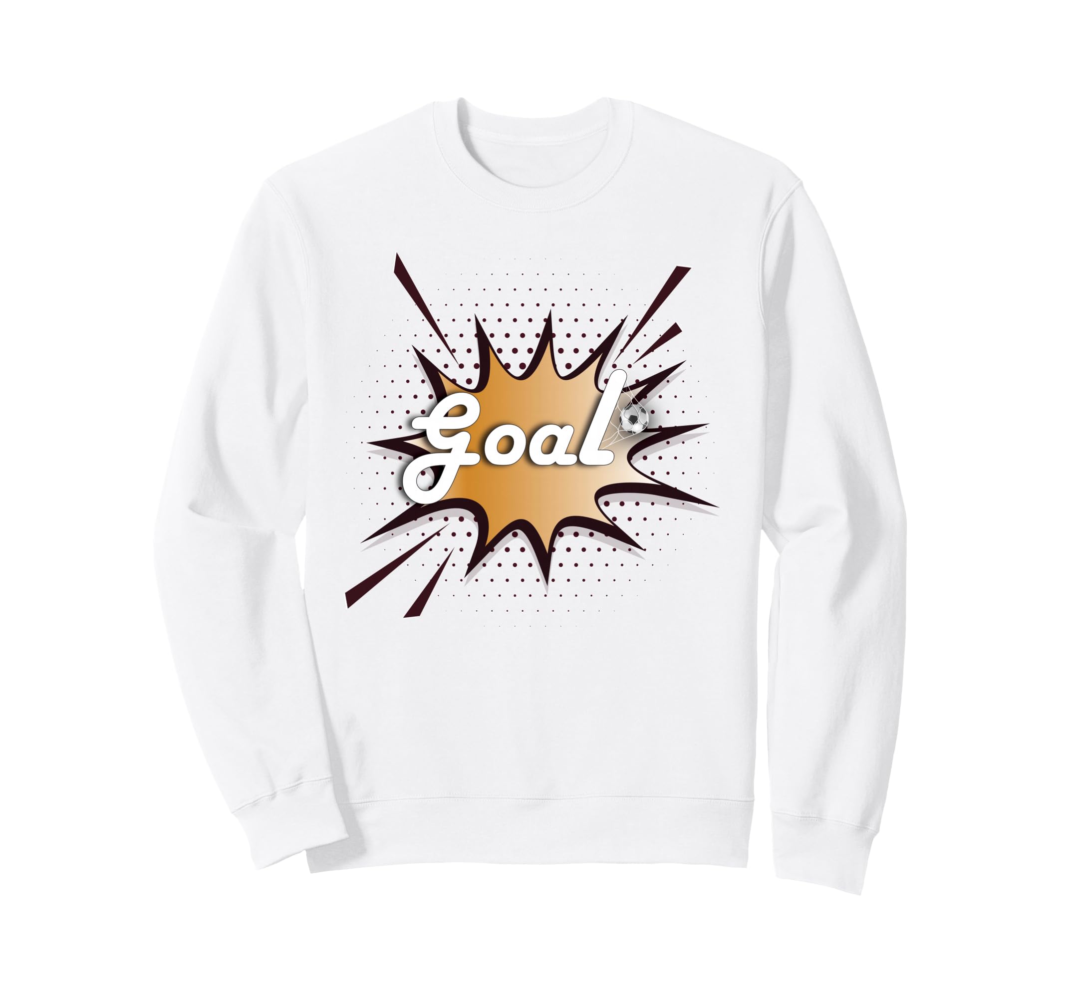 Goal Soccer Ball Net Comic Football Sweatshirt - Trendy Graphic for Adults