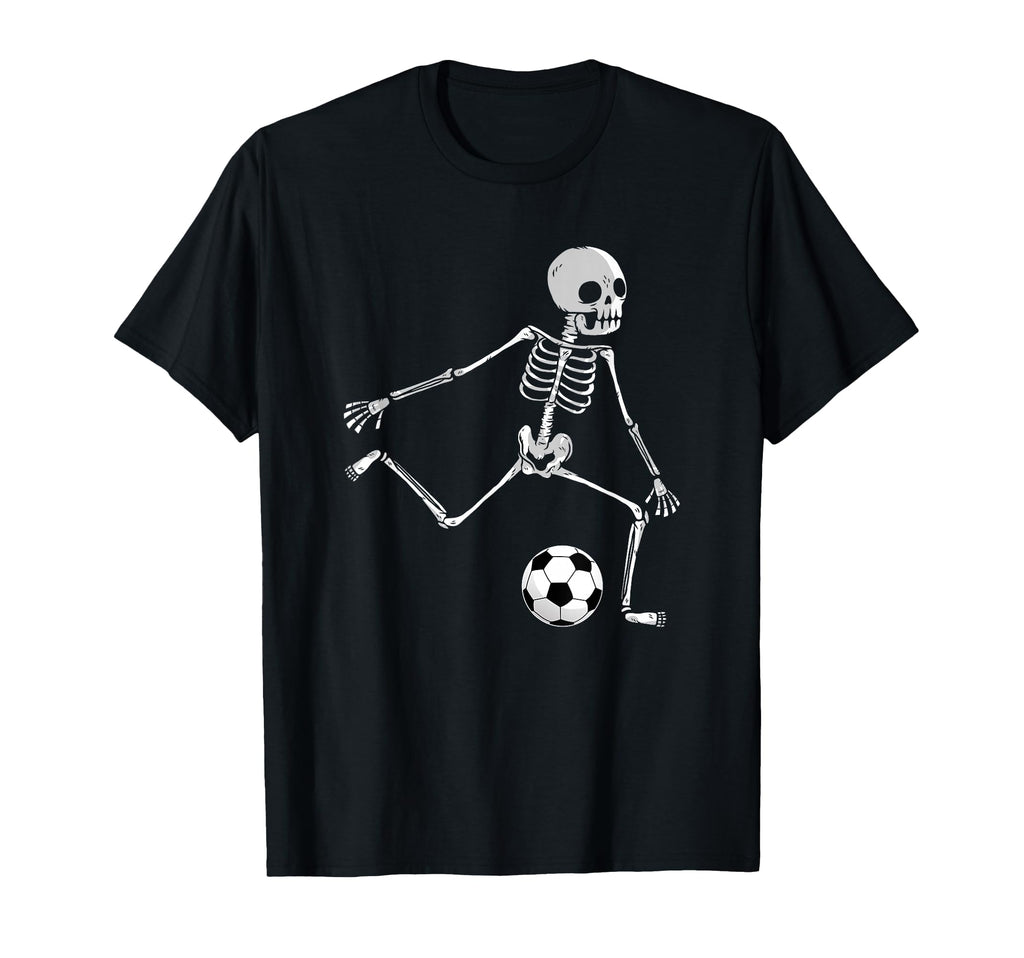 Skeleton Soccer Funny Halloween Party T-Shirt - Streetwear Style Men Women