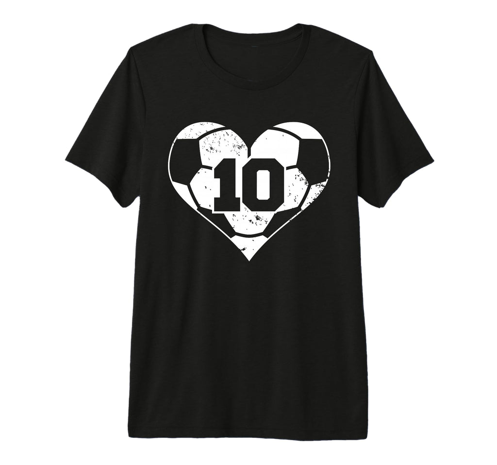 Soccer Number 10 Jersey Funny Soccer Heart T-Shirt - Trendy Graphic Unisex