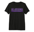 Alabama Soccer Purple Text Tri Blend T-Shirt - Trendy Graphic Men Women