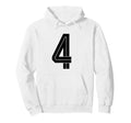 4 White Number 4 Sports Fan Soccer Hoodie - Unique Graphic for Adults