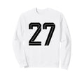 27 White Number 27 Sports Fan Sweatshirt - Fun Novelty Design for Adults