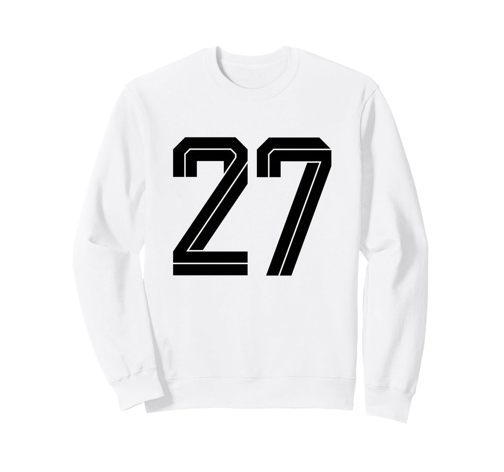 27 White Number 27 Sports Fan Soccer Sweatshirt - Trendy Graphic Unisex