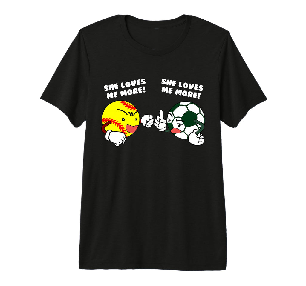 She Loves Me More Funny Softball T-Shirt - Streetwear Style for Adults