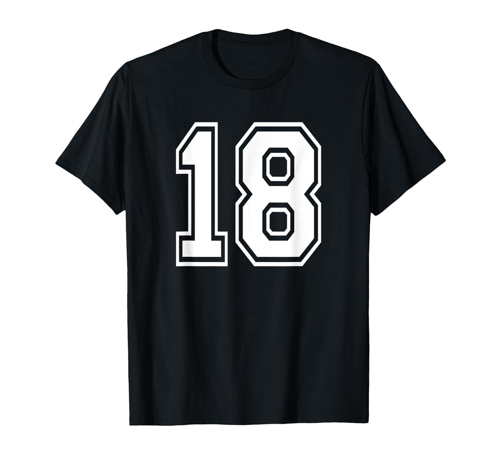 Number 18 Birthday Varsity Sports Team T-Shirt - Streetwear Style Unisex