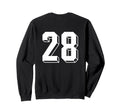 Number 28 Backside 80S 90S Team Sweatshirt - Minimalist Print Unisex
