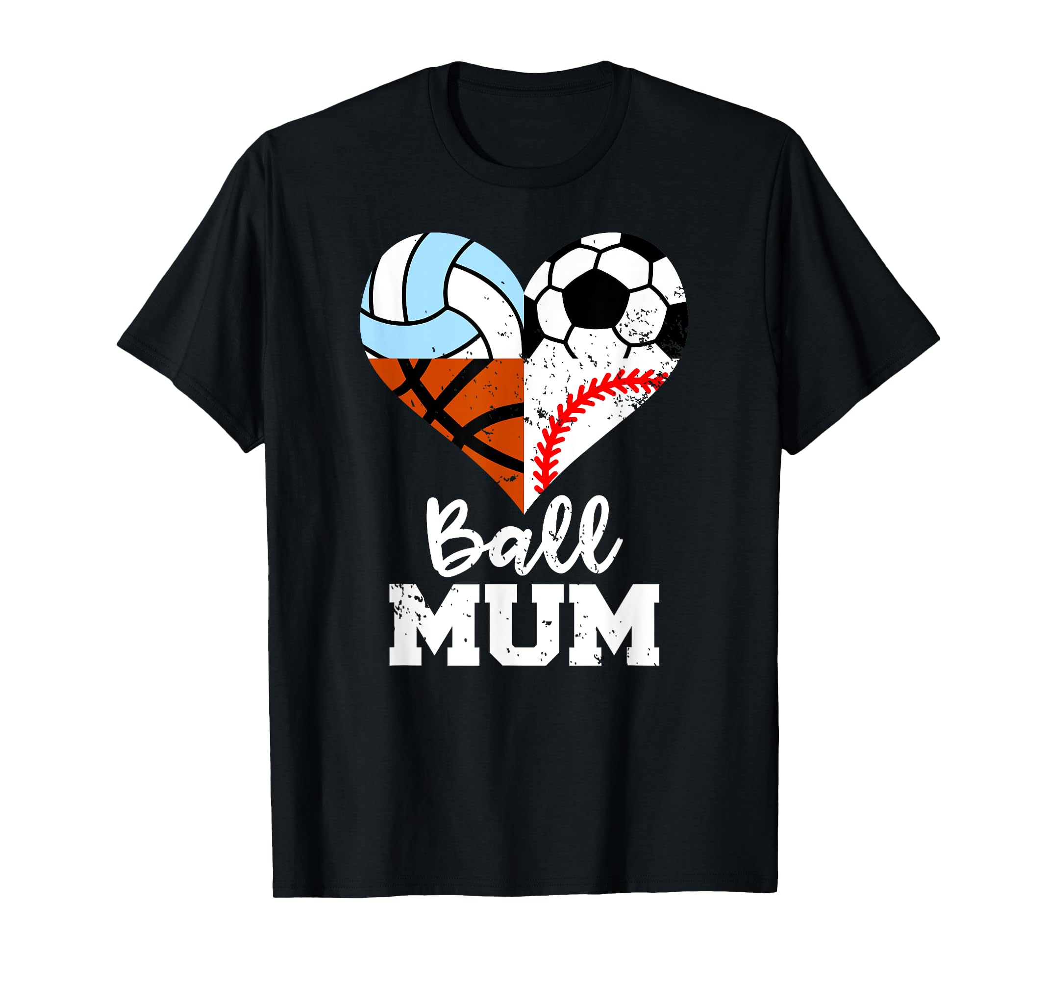 Ball Mum Soccer Baseball Volleyball T-Shirt - Graphic Print for Adults