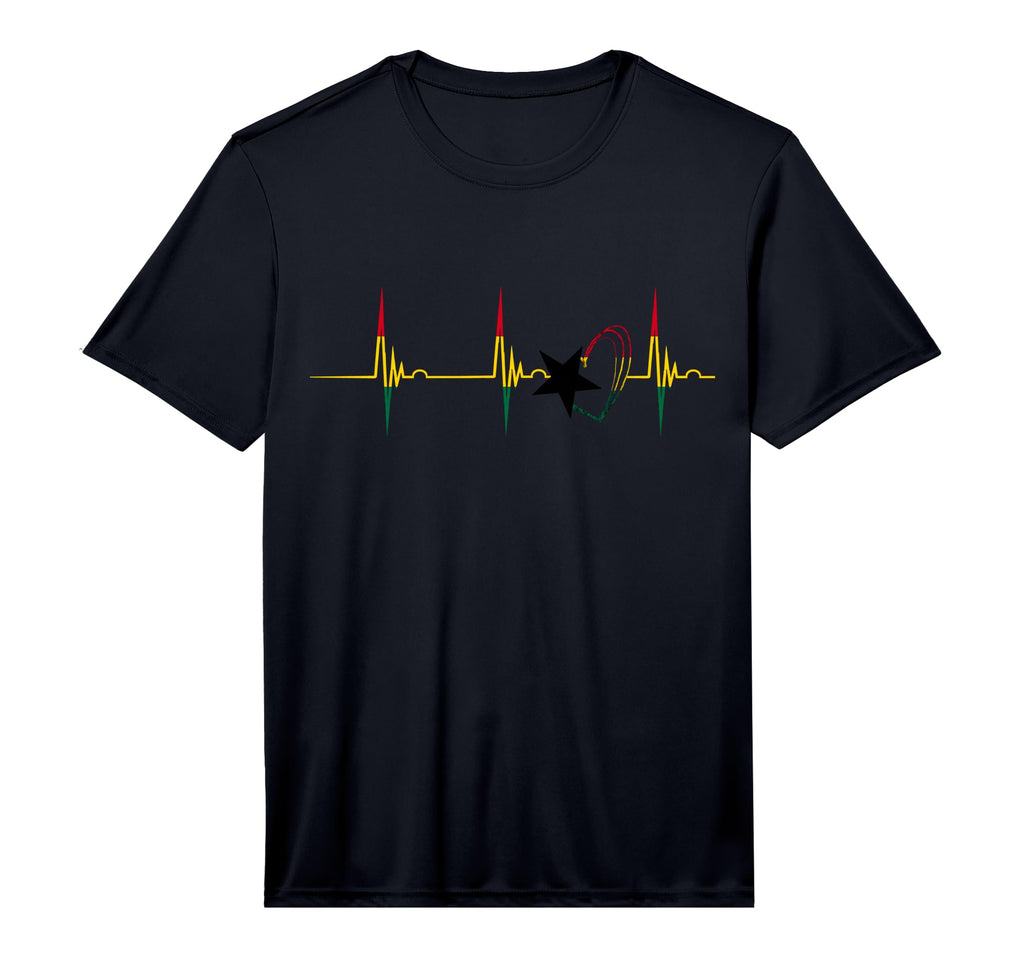 Ghanese Pride Ghana Heartbeat Ekg Pulse T-Shirt - Unique Graphic Unisex