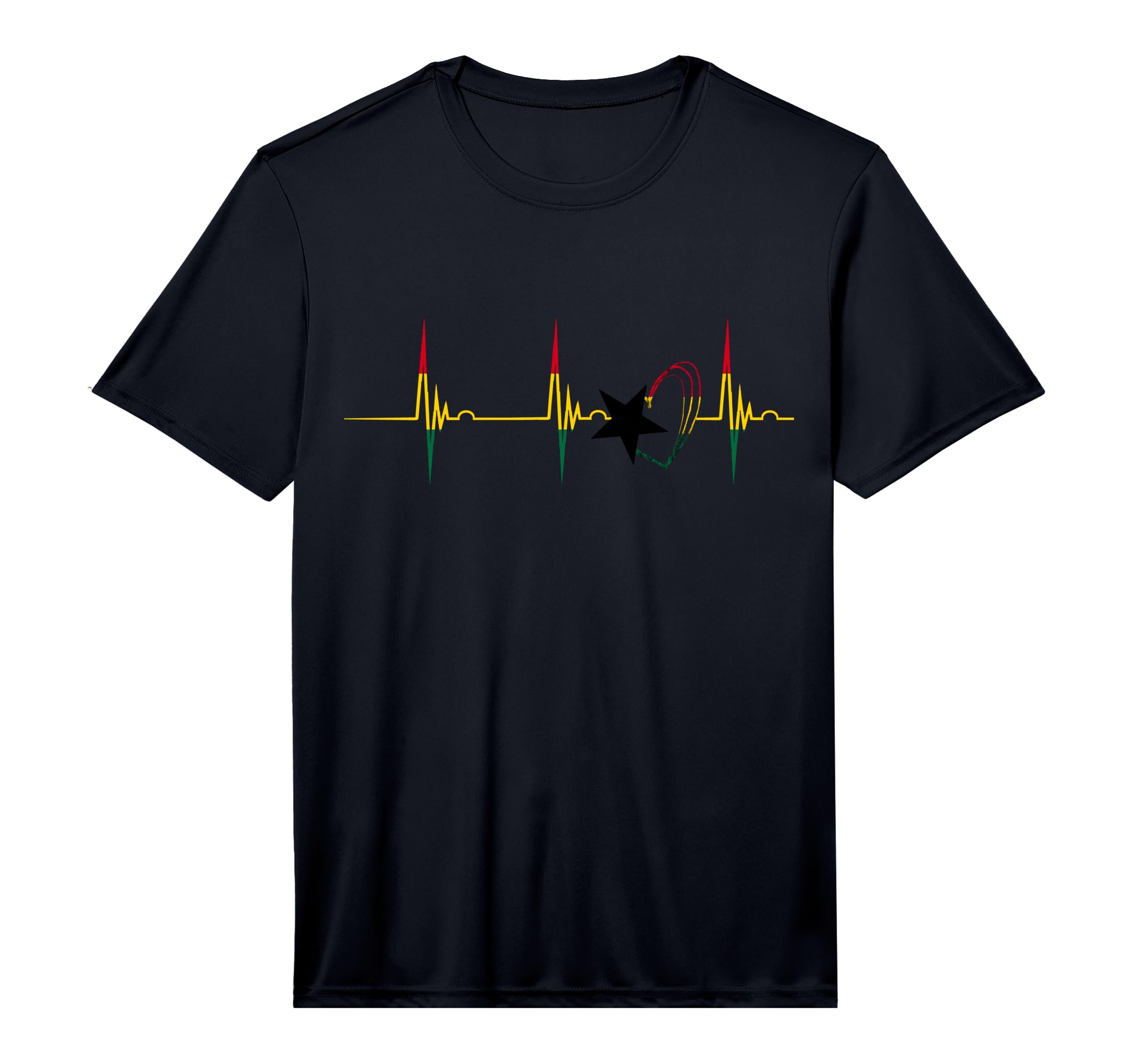 Ghanese Pride Ghana Heartbeat Ekg Pulse T-Shirt - Unique Graphic Unisex