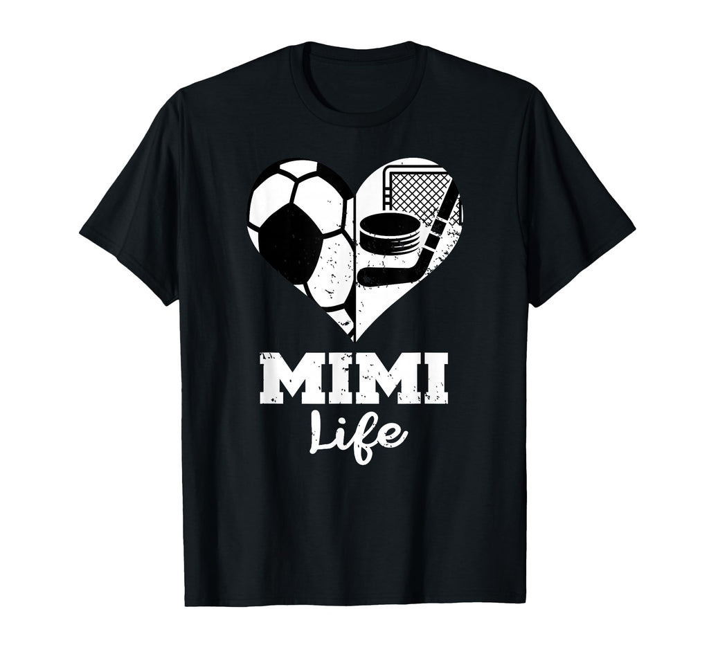 Mimi Life Heart Funny Soccer Hockey Mimi T-Shirt - Graphic Print for Adults