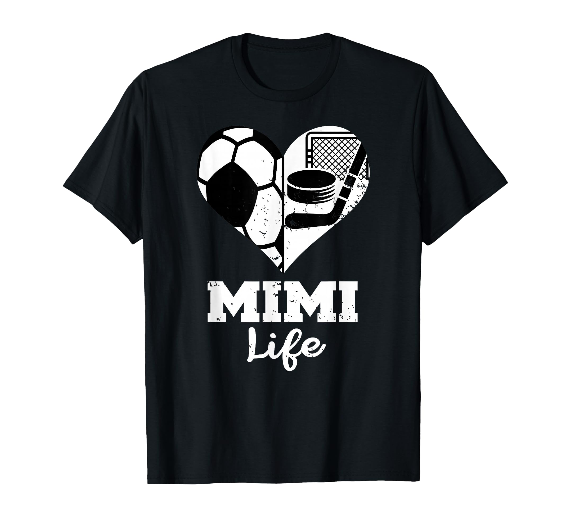 Mimi Life Heart Funny Soccer Hockey Mimi T-Shirt - Graphic Print for Adults