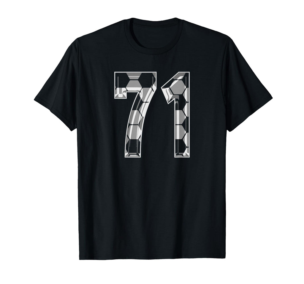 Soccer Pattern Number 71 Jersey Player T-Shirt - Unique Graphic Unisex