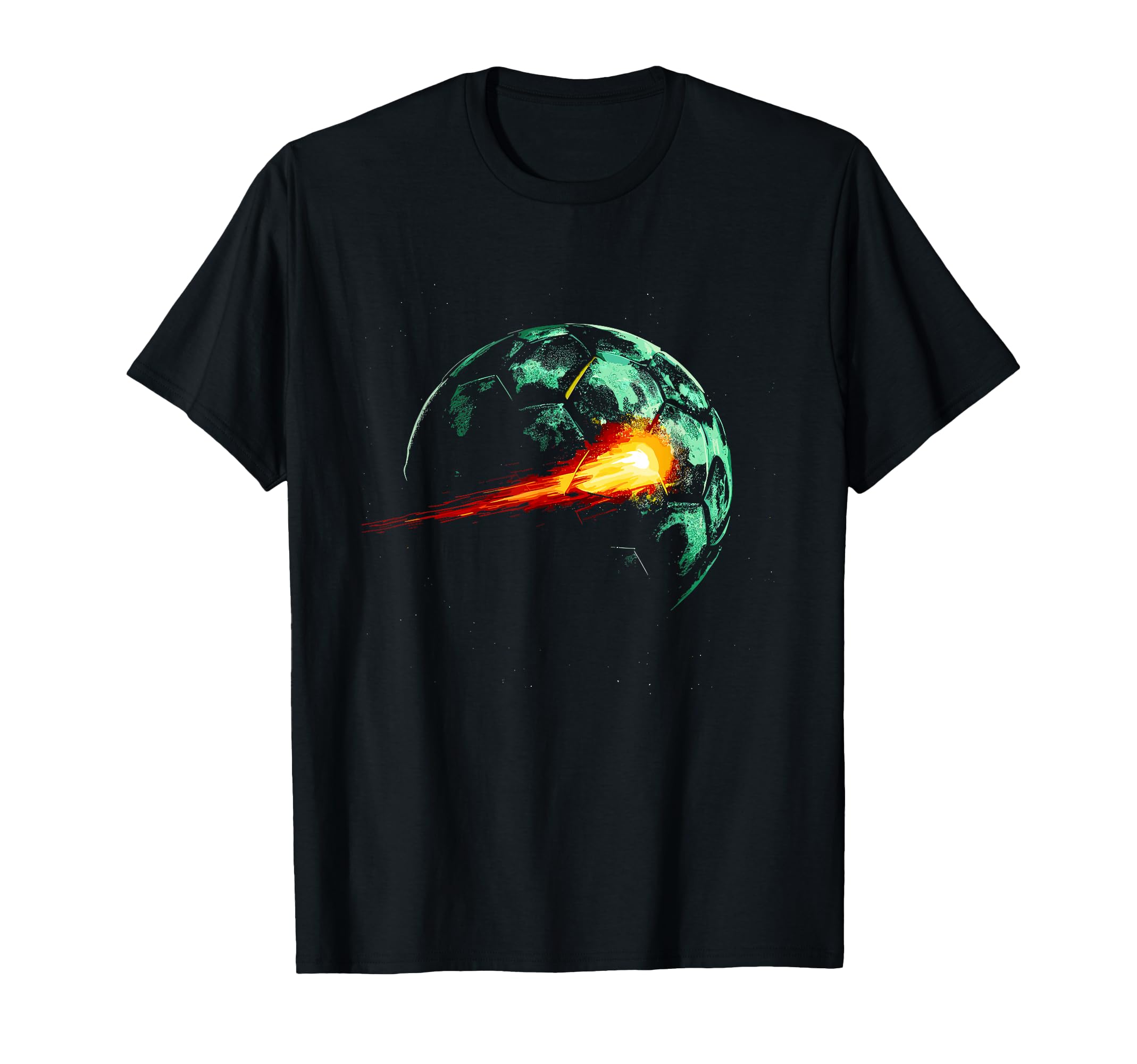 Blazing Soccer Ball Planet Soccer Football T-Shirt - Trendy Graphic Unisex