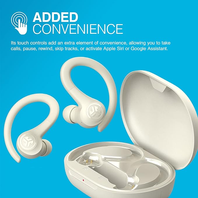 JLab Go Air Sport, Wireless Workout Earbuds Featuring C3 Clear Calling, Secure Earhook Sport Design, 32+ Hour Bluetooth Playtime, and 3 EQ Sound Settings (Sand)