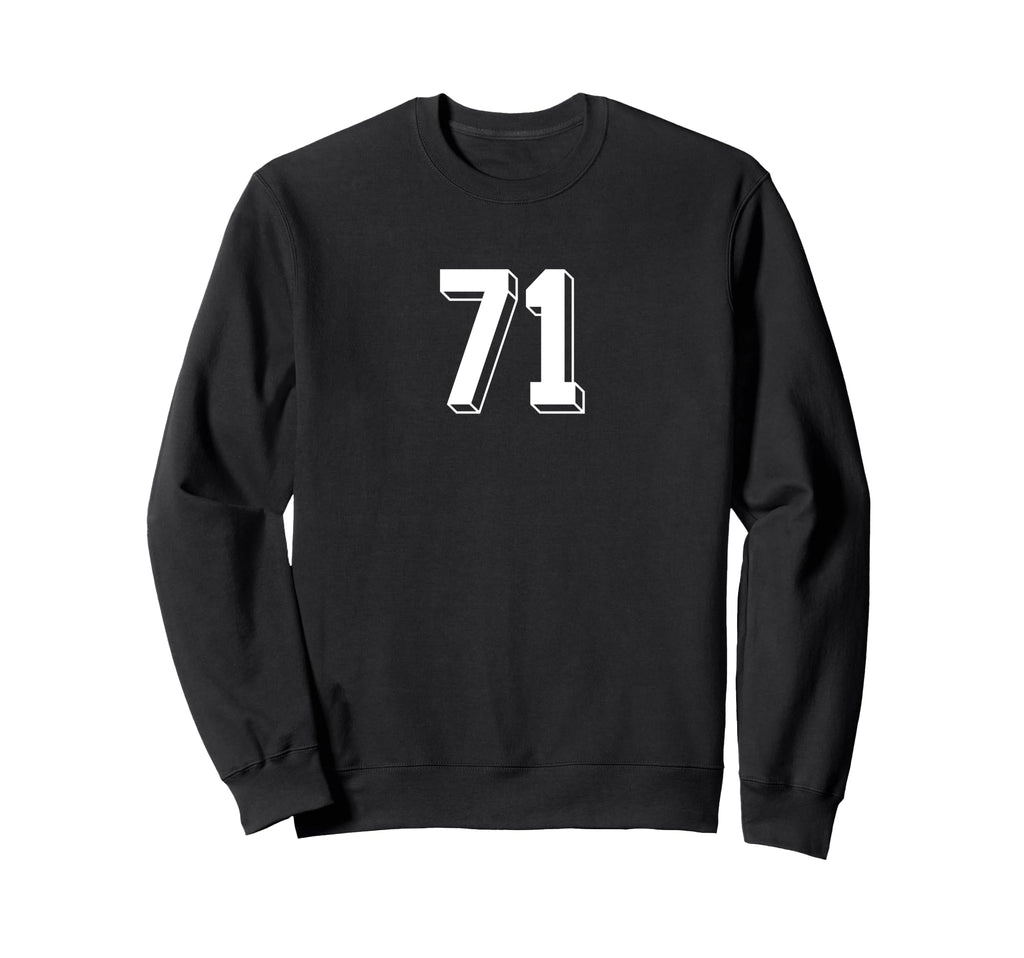 Number 71 80S 90S Soccer Team Jersey Sweatshirt - Graphic Print for Adults