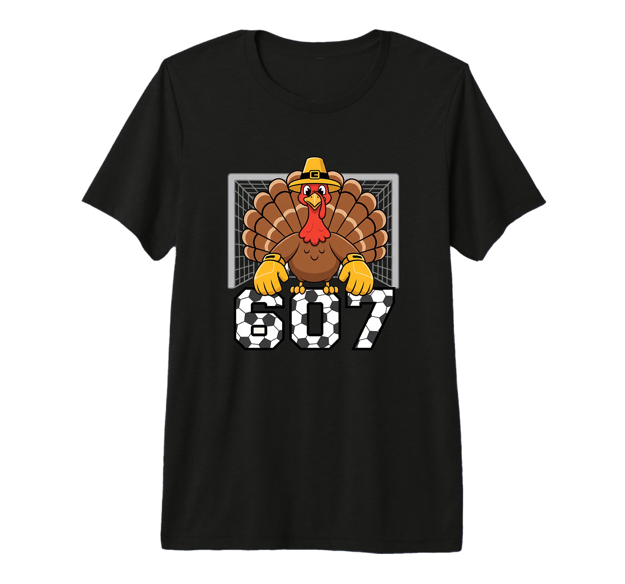 607 Turkey Goalie Funny Thanksgiving T-Shirt - Trendy Graphic Men Women
