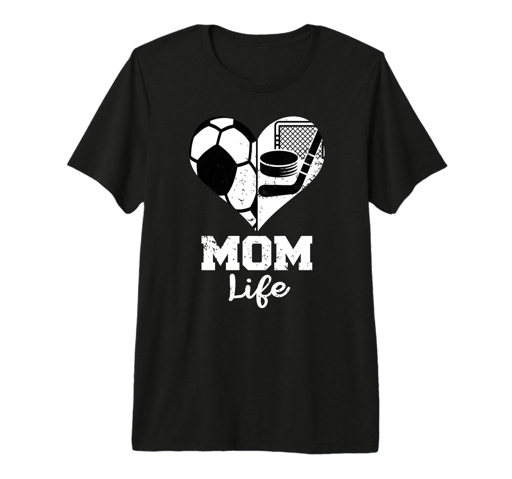 Mom Life Heart Funny Soccer Hockey Mom T-Shirt - Graphic Print Men Women