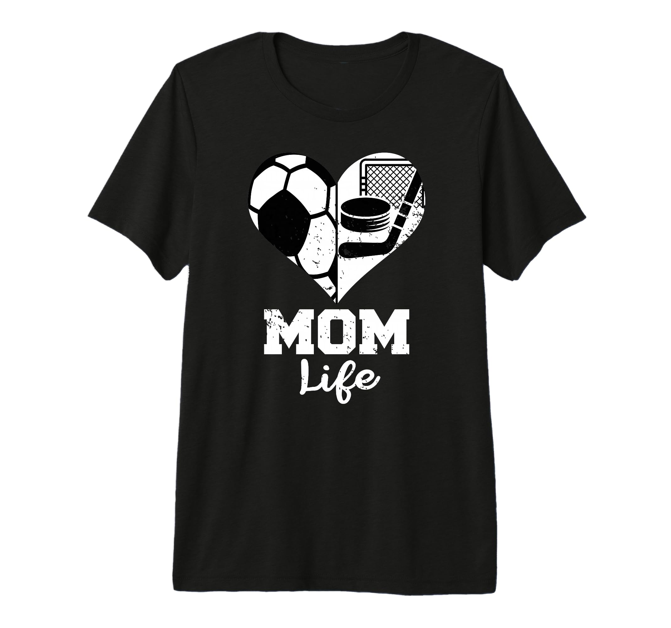Mom Life Heart Funny Soccer Hockey Mom T-Shirt - Graphic Print Men Women