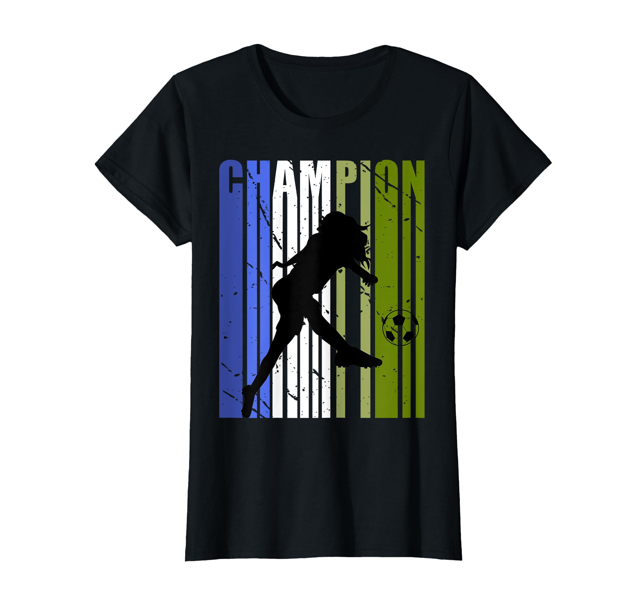 Blue Green Soccer Birthday Football T-Shirt - Unique Graphic Men Women