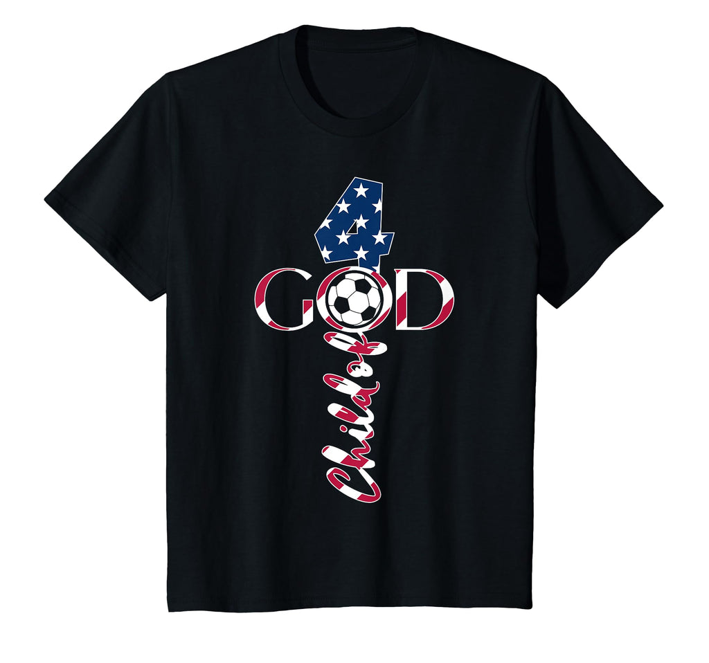Jesus 4 Years Child God Soccer 4Th Birthday T-Shirt - Trendy Graphic Unisex