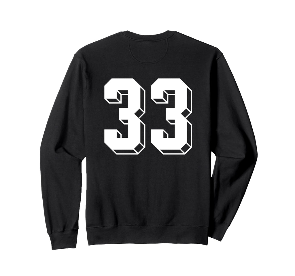 Number 33 Backside 80S 90S Team Jersey Sweatshirt - Unique Graphic Unisex