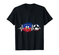 Soccer Heartbeat Haiti Flag Football T-Shirt - Unique Graphic Men Women