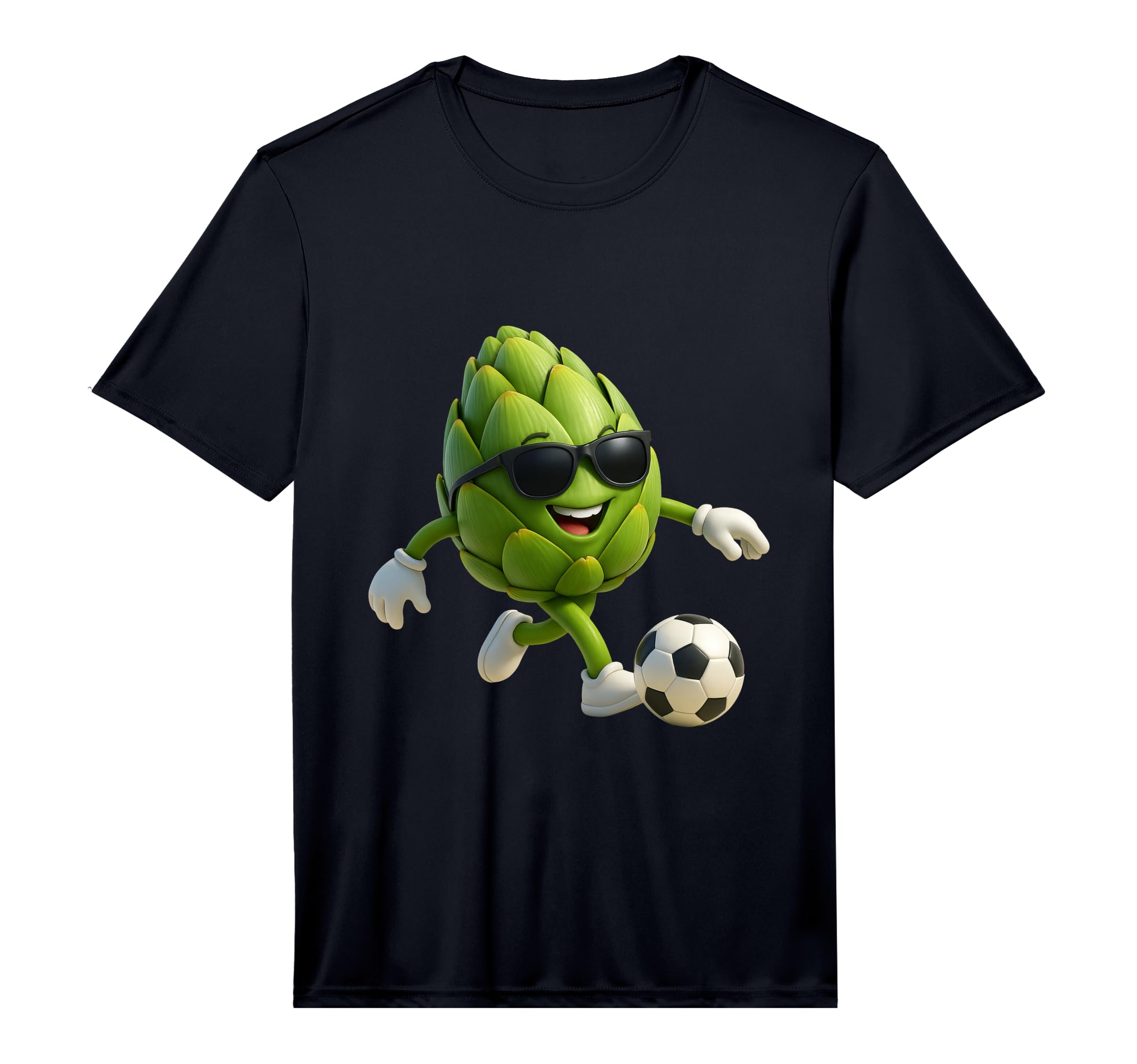 Mens Artichoke Soccer Performance T-Shirt - Custom Art Print Men Women