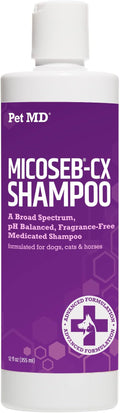 Pet MD Micoseb-CX Topical Shampoo for Dogs, Cats, & Horses with Miconazole - 12 oz