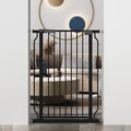 WAOWAO Extra Tall 40.55" Baby Gate 29.53"-32.68" Wide Pressure Mounted Walk Through Swing Auto Close Safety Black Metal Toddler Child Dog Pet for Indoor Stairs,Doorways,Kitchen