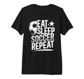 Eat Sleep Soccer Repeat Soccer Player T-Shirt - Unique Graphic Men Women