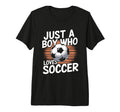 Mens Just Who Loves Soccer Tri T-Shirt - Fun Novelty Design for Adults