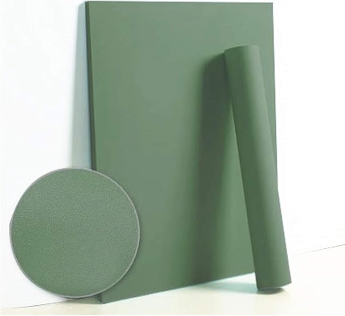 Dimoon 78.7''x17.7'' Green Peel and Stick Wallpaper Contact Paper Modern Self Adhesive Wall Paper Removable Renter Friendly Textured Solid Color Shelf Cabinet Vinyl Roll (78.7''x17.7'',Dark Green)