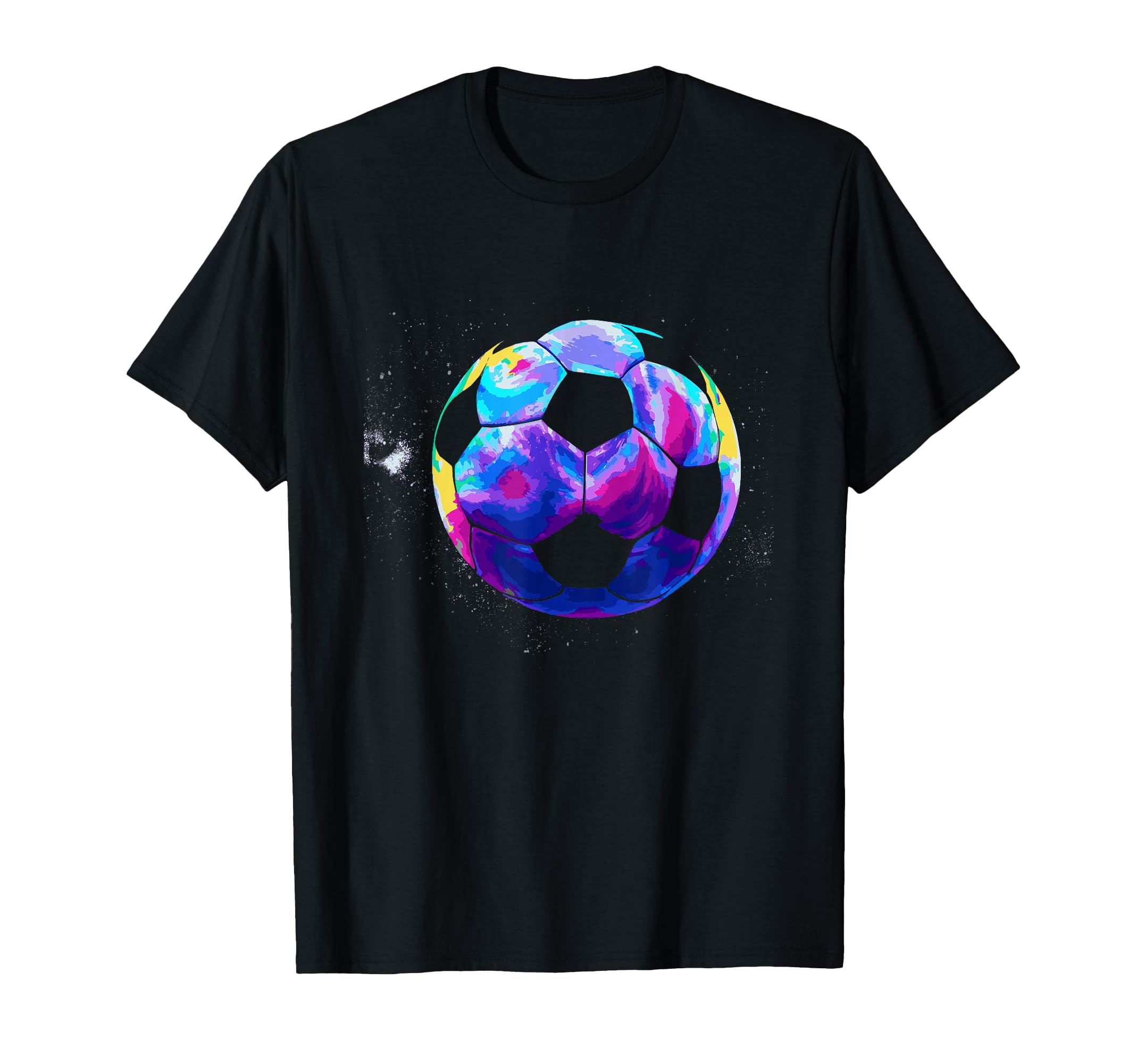 Tie Dye Soccer Ball Colorful Soccer T-Shirt - Graphic Print for Adults