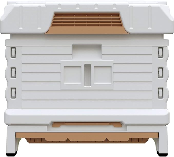 Ergo Insulated 10 Frame Bee Hive Set [NO Frames Included] (Single Hive, White Body Green Entrance)