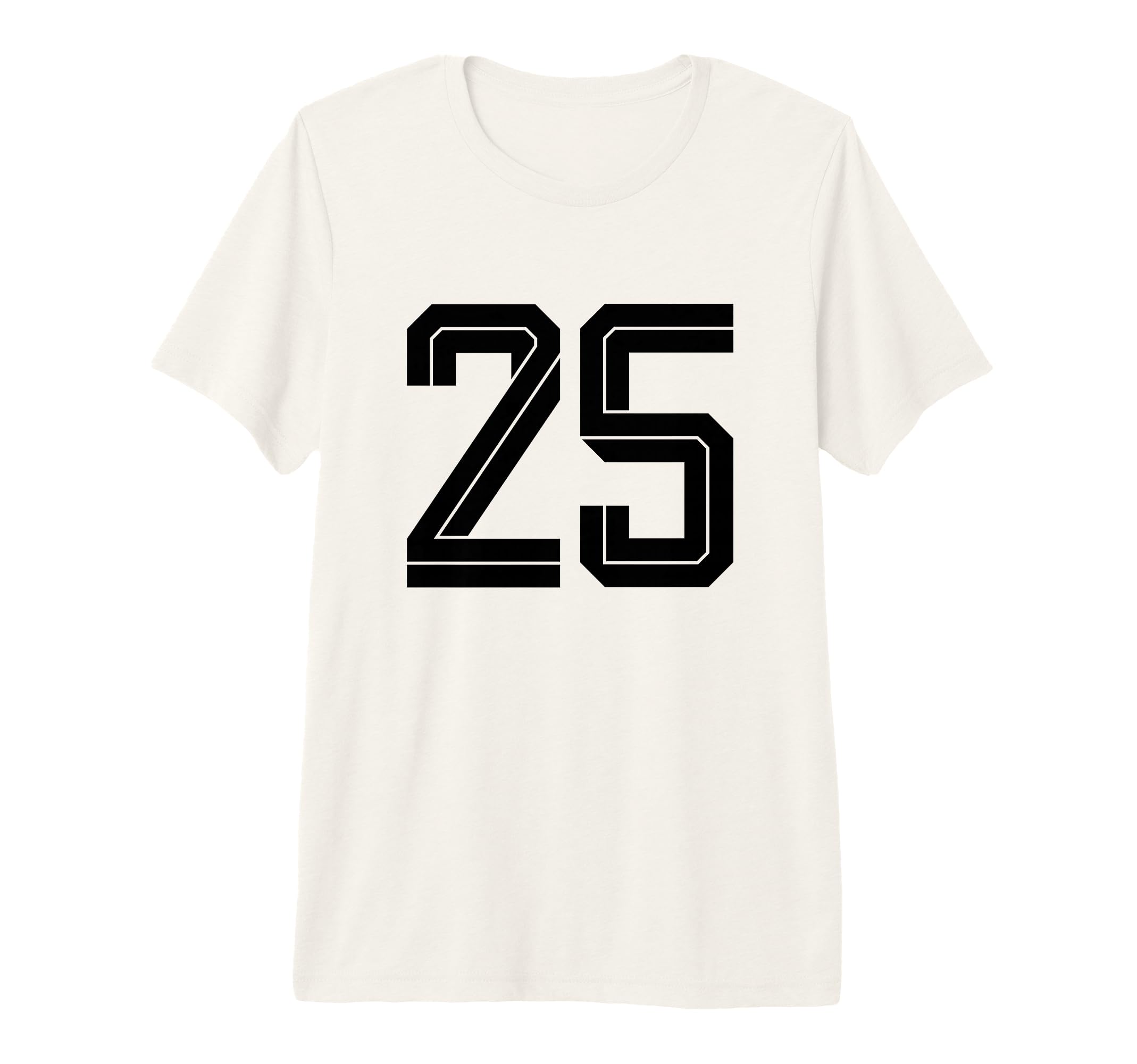 25 White Number 25 Sports Fan Soccer Tri T-Shirt - Novelty Apparel Unisex