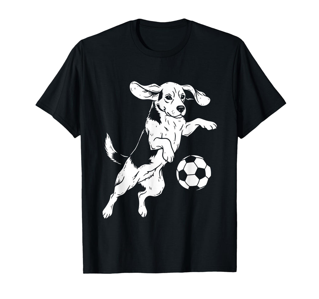 Beagle Soccer Player Funny Dog T-Shirt - Casual Everyday Wear for Adults
