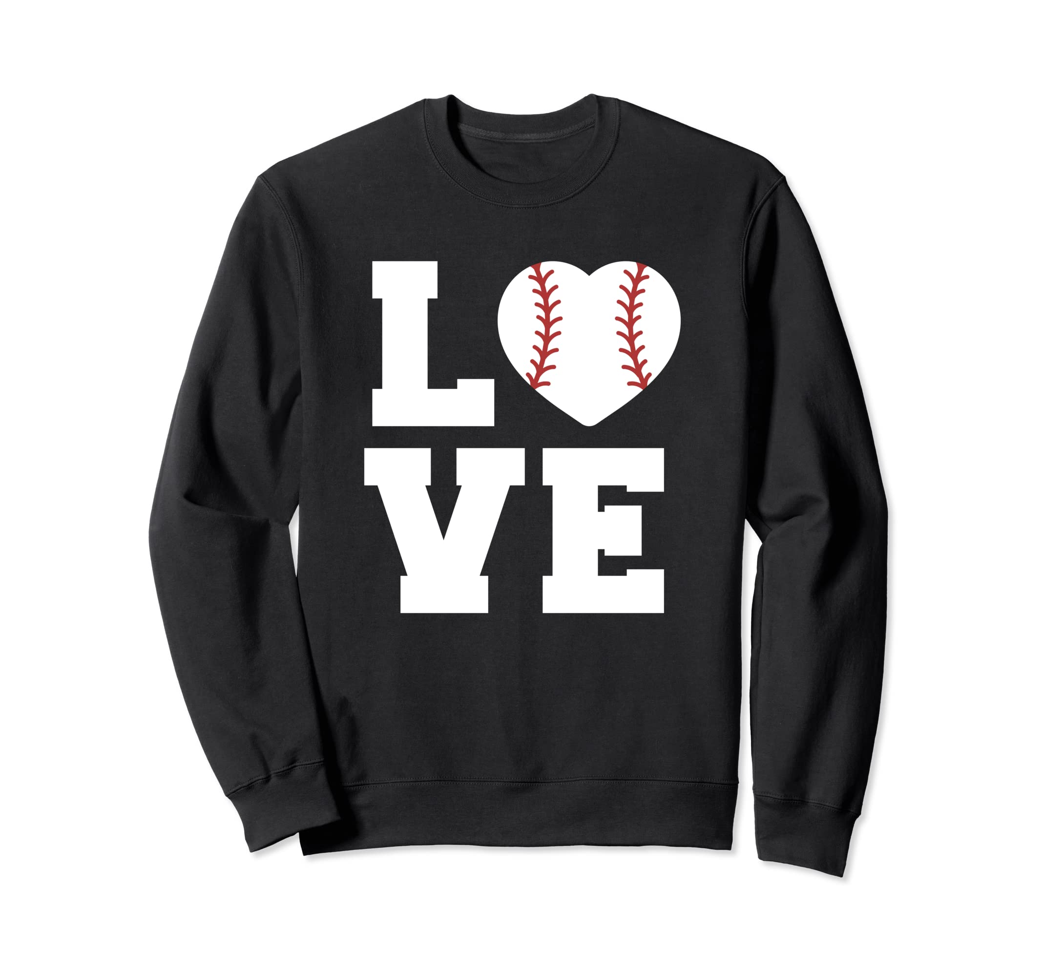 Love Baseball Word Art Sweatshirt - Minimalist Print for Adults