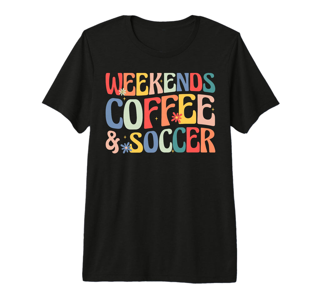 Weekends Coffee And Soccer Groovy T-Shirt - Aesthetic Graphic Men Women