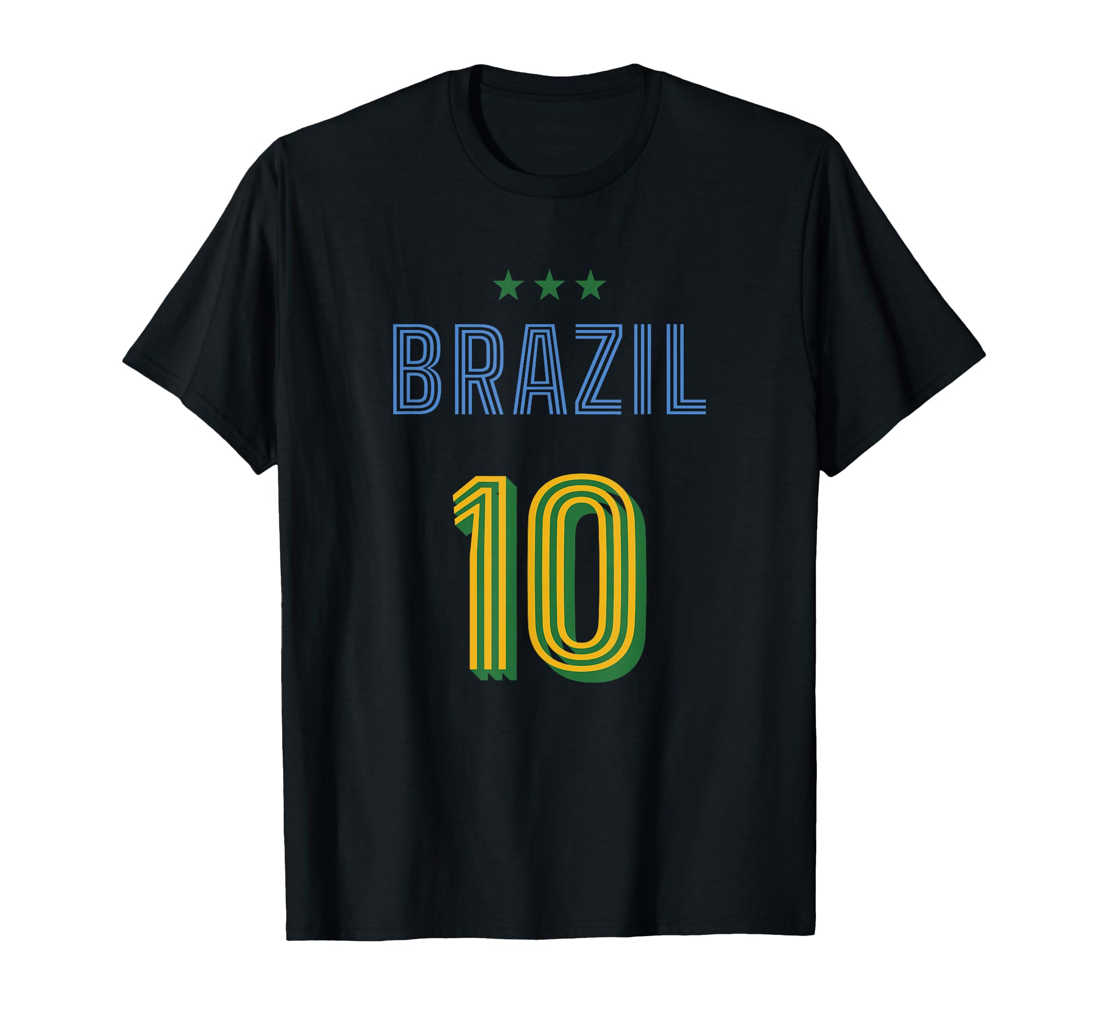 Brazil Soccer 10 Football Game Fan T-Shirt - Casual Everyday Wear Unisex