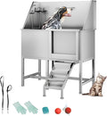 CuisinSmart 50" Dog Bathtub for Large Dogs, Professional Dog Washing Station with Dog Wash Attachment, Bath Pool for Outdoor, Indoor Shower and Grooming (50" Right Door)