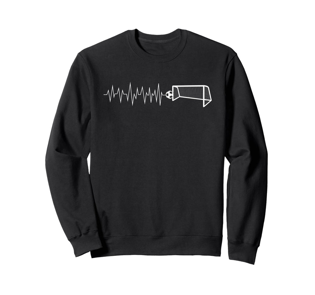 Funny Soccer Heartbeat Ecg Football Sweatshirt - Novelty Apparel Unisex