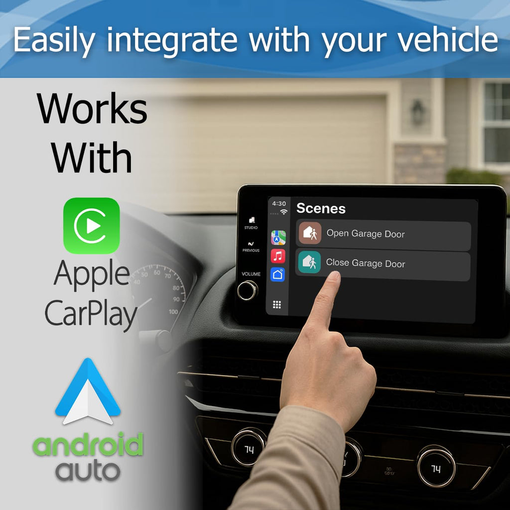Smart Garage Door Opener - Universal WiFi Remote Controller Compatible with Alexa, Google Home, iPhone, Siri, Android, Door Left Open Alert, Door Security Systems, Updated Model