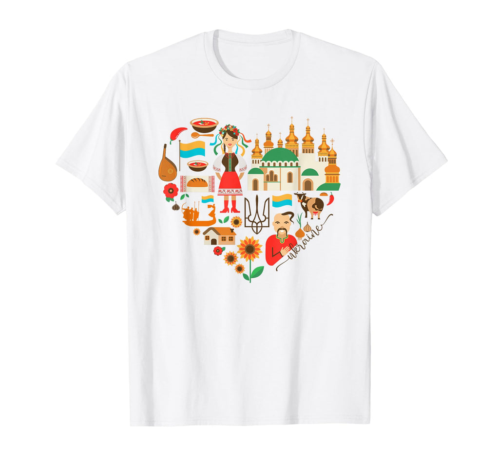Love Ukraine Ukrainian National Symbols T-Shirt - Streetwear Style Unisex