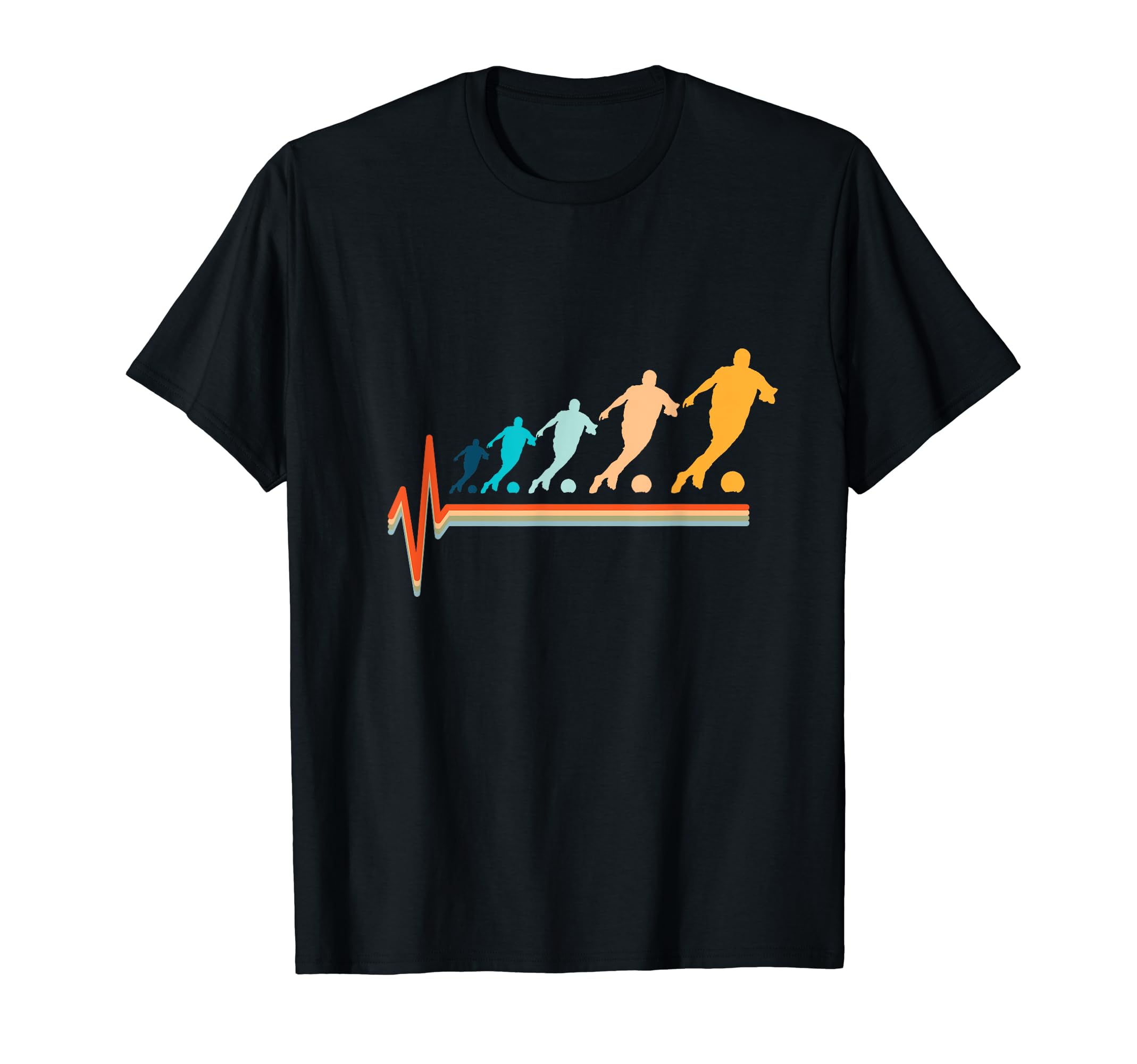 Heartbeat Soccer Player Silhouette T-Shirt - Aesthetic Graphic for Adults