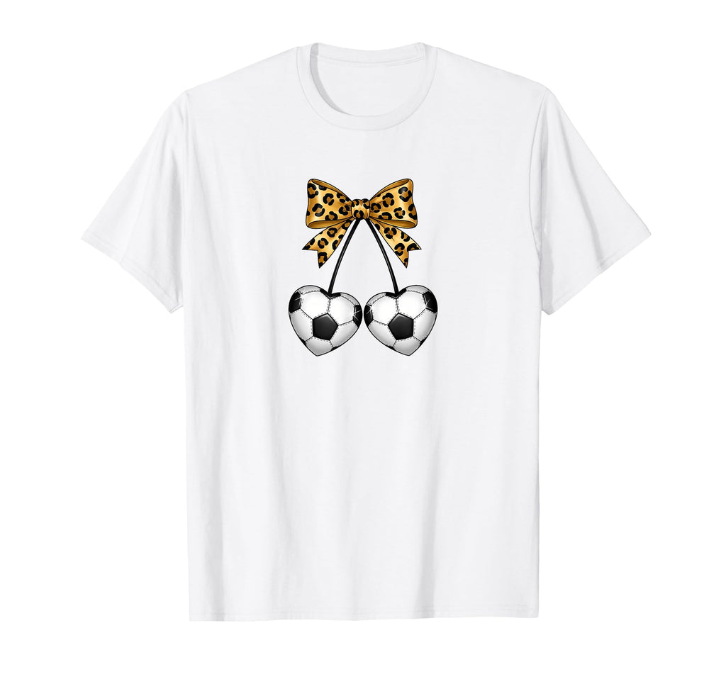 Soccer Coquette Leopard Soccer T-Shirt - Custom Art Print for Adults