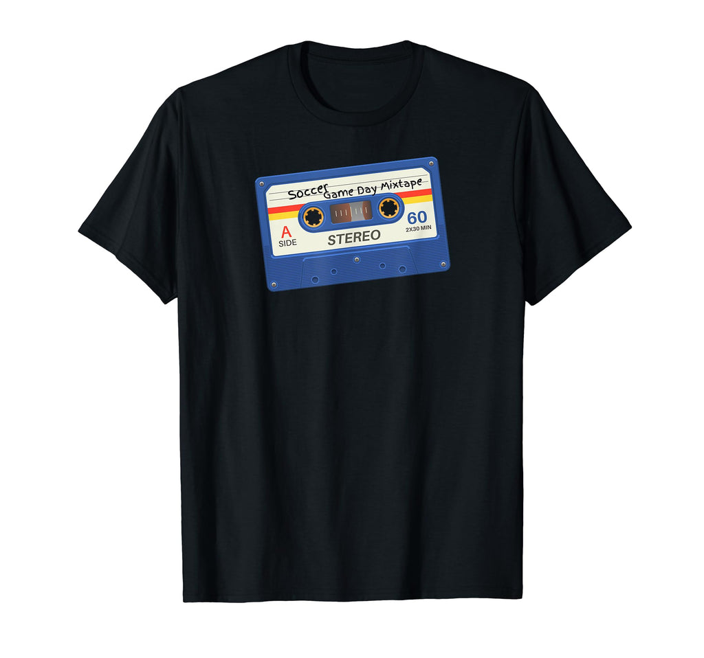 Soccer Game Day Mix Tape T-Shirt - Casual Everyday Wear Men Women
