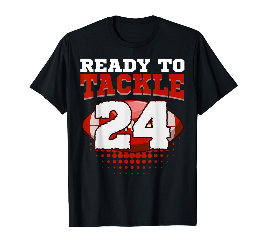 Football 24Th Birthday Player Tackle T-Shirt - Streetwear Style Unisex