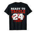Football 24Th Birthday Player Tackle T-Shirt - Streetwear Style Unisex